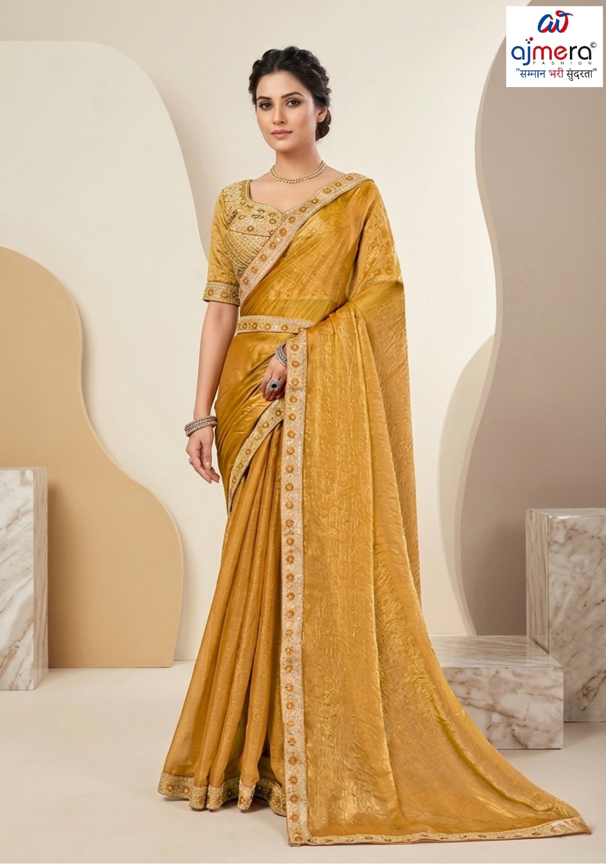 Party Wear Matching Saree with Blouse Piece for Premium Ethnic and Traditional Wear | KPS-MOTOROLA