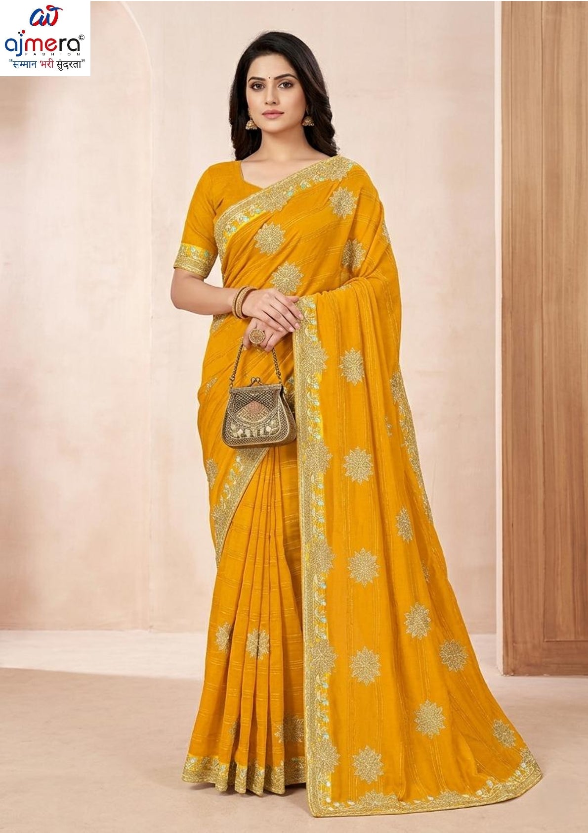 Ethnic Matching Saree with Blouse Piece for Premium Ethnic and Traditional Wear | VKM-SANGEMARMAR