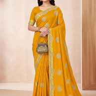 Ethnic Matching Saree with Blouse Piece for Premium Ethnic and Traditional Wear | VKM-SANGEMARMAR