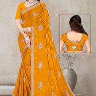 Dyed Saree with Blouse Piece for Premium Ethnic and Traditional Wear | RT-YAMINI