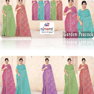 Ethnic Matching Saree with Blouse Piece for Premium Ethnic and Traditional Wear | MTE-GARDEN PEACOCK