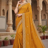 Ladies Matching Saree with Blouse Piece for Premium Ethnic and Traditional Wear | VKM-JAAFERI