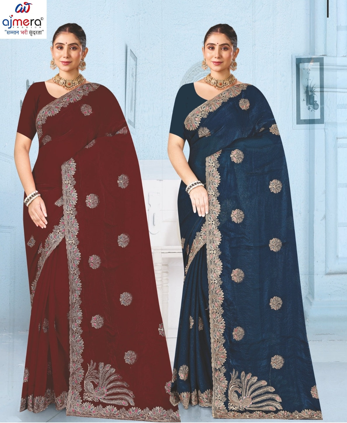 Synthetic Matching Saree with Blouse Piece for Premium Ethnic and Traditional Wear | MTE-GOLDEN FEATHER