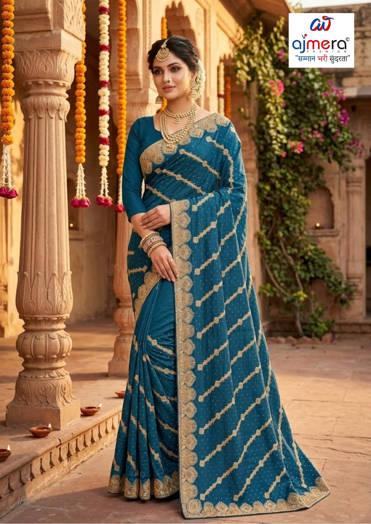 Designer Matching Saree with Blouse Piece for Premium Ethnic and Traditional Wear | VKM-IDEAL