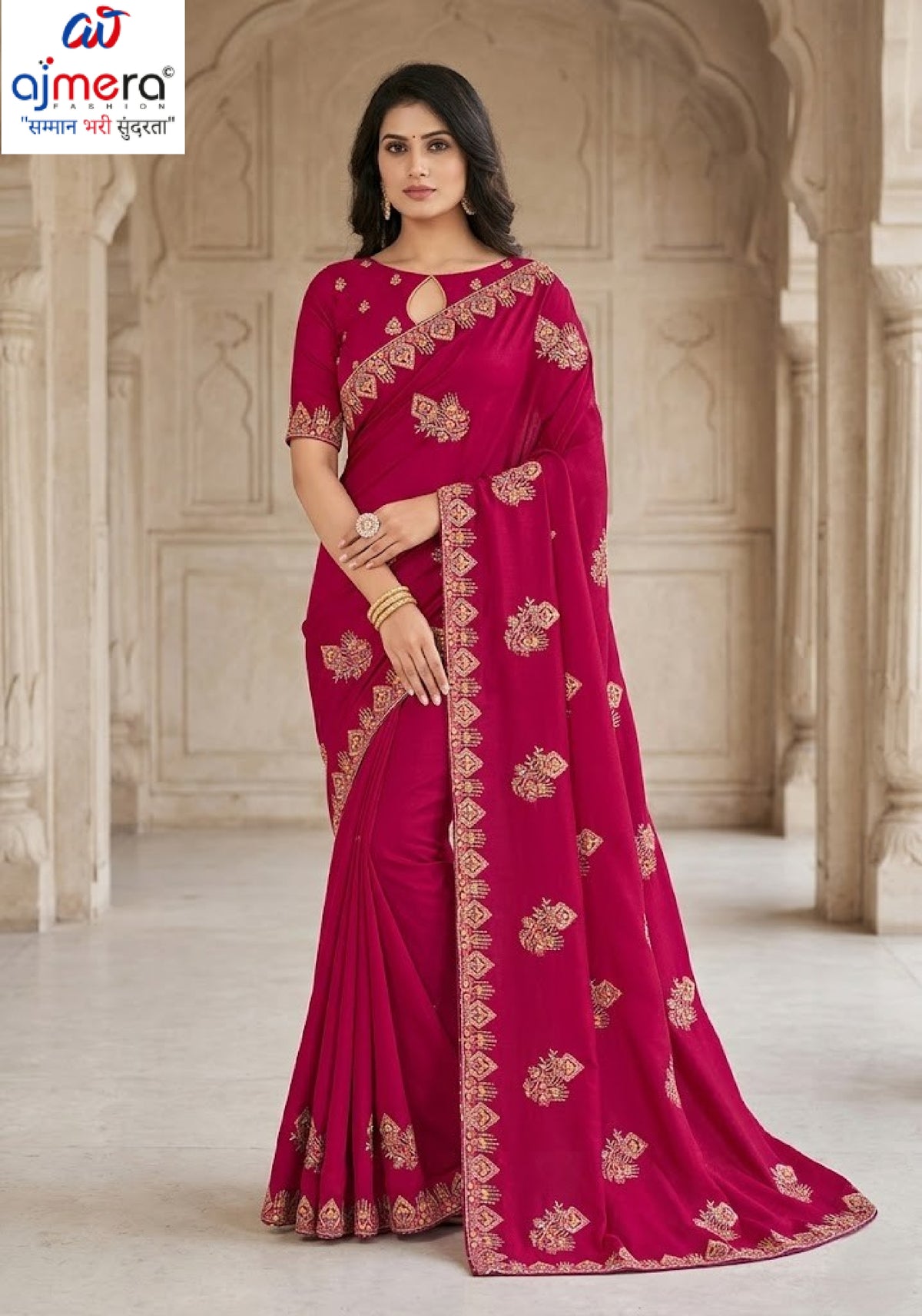 Fancy Saree with Blouse Piece for Premium Ethnic and Traditional Wear | VKM-CLOCK