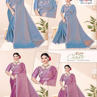 Embroidered Fancy Saree with Blouse Piece for Premium Ethnic and Traditional Wear | KPS-FOREST