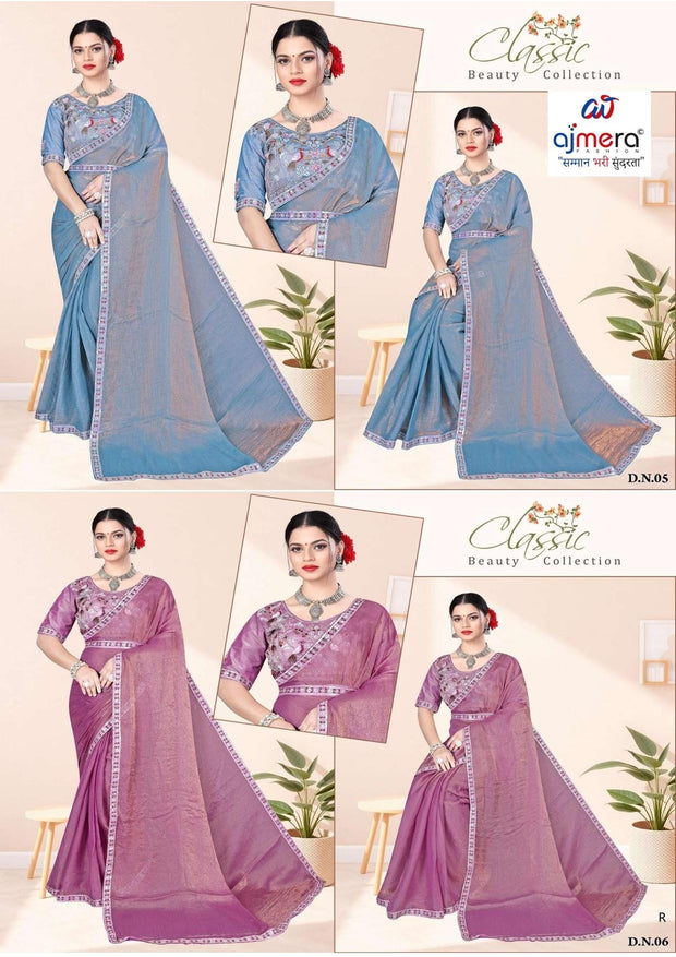 Embroidered Fancy Saree with Blouse Piece for Premium Ethnic and Traditional Wear | KPS-FOREST