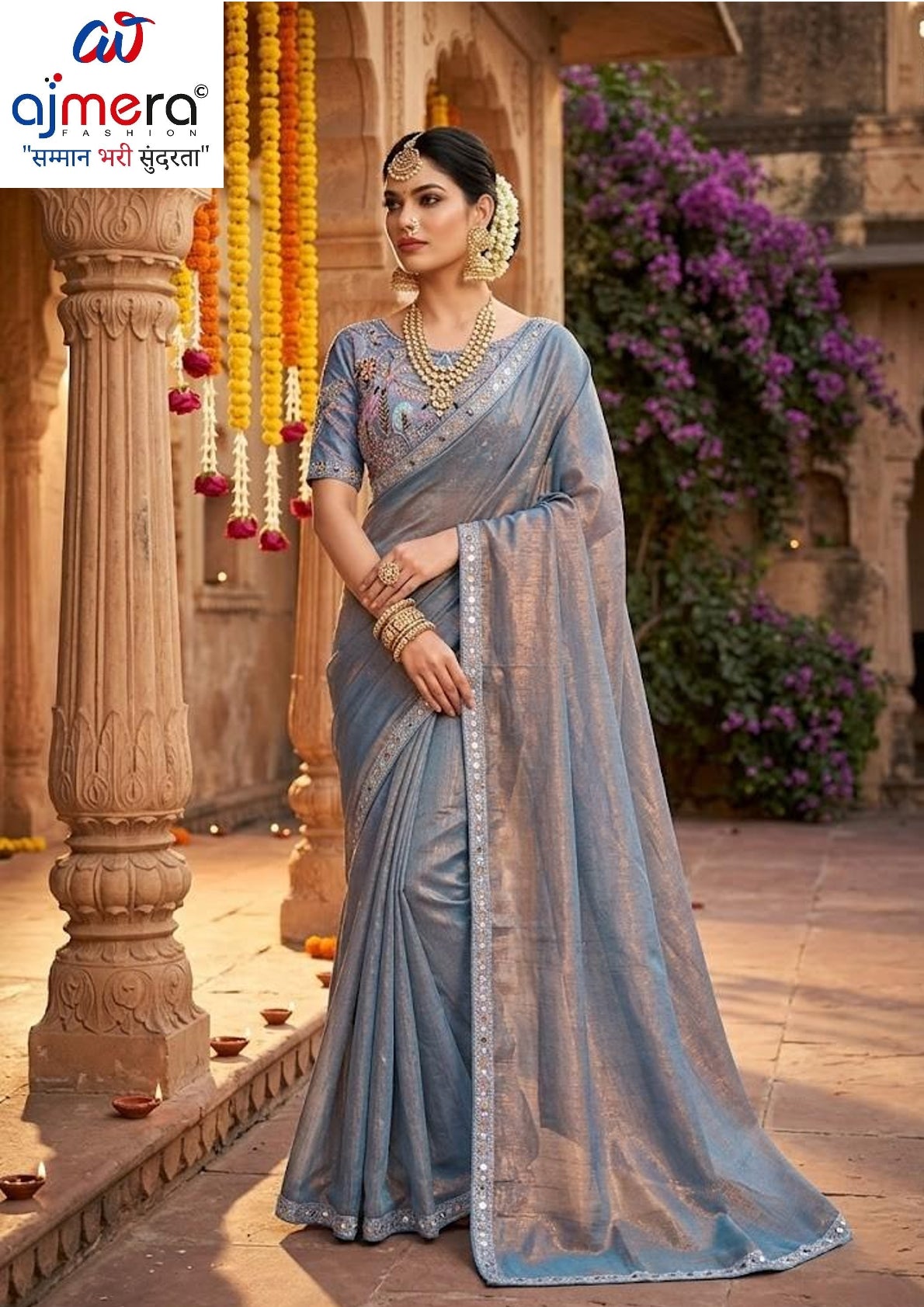 Wholesale Fancy Saree with Blouse Piece for Premium Ethnic and Traditional Wear | KPS-INDRA