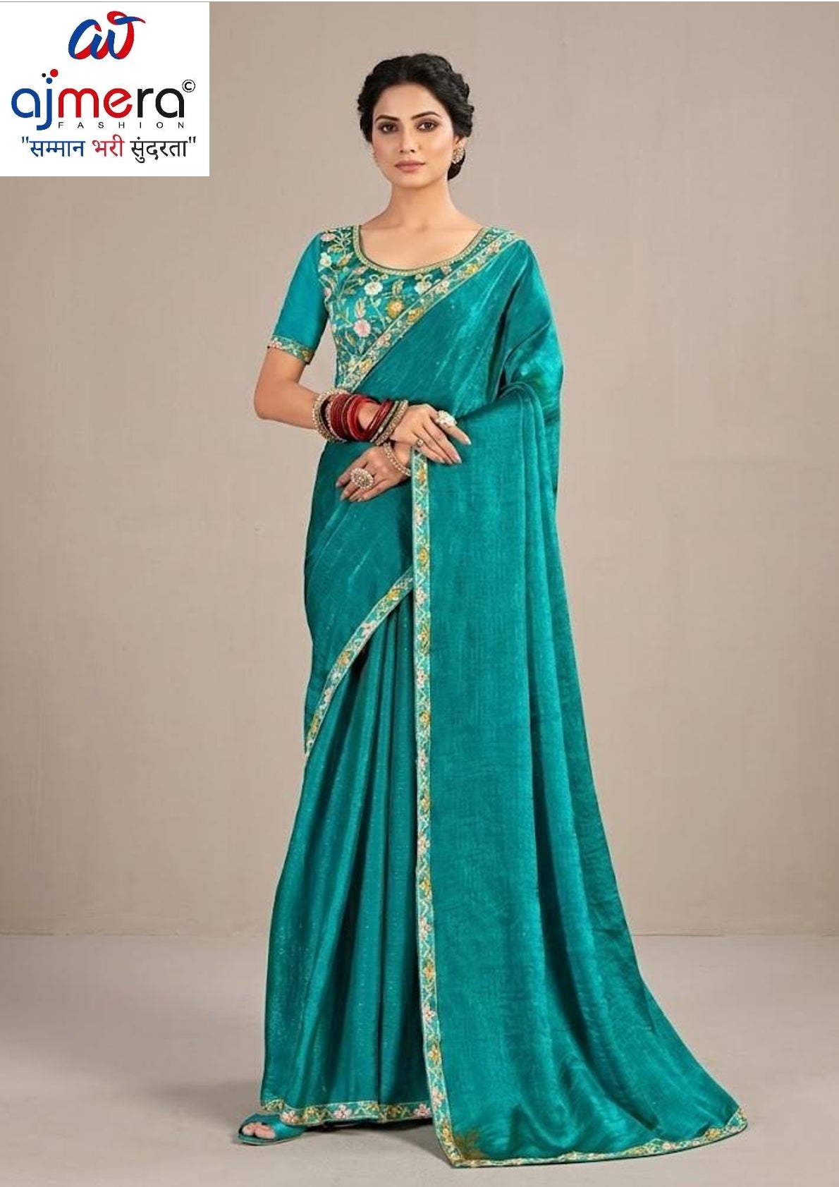 Party Wear Matching Saree with Blouse Piece for Premium Ethnic and Traditional Wear | KPS-BADAM