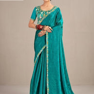 Party Wear Matching Saree with Blouse Piece for Premium Ethnic and Traditional Wear | KPS-BADAM