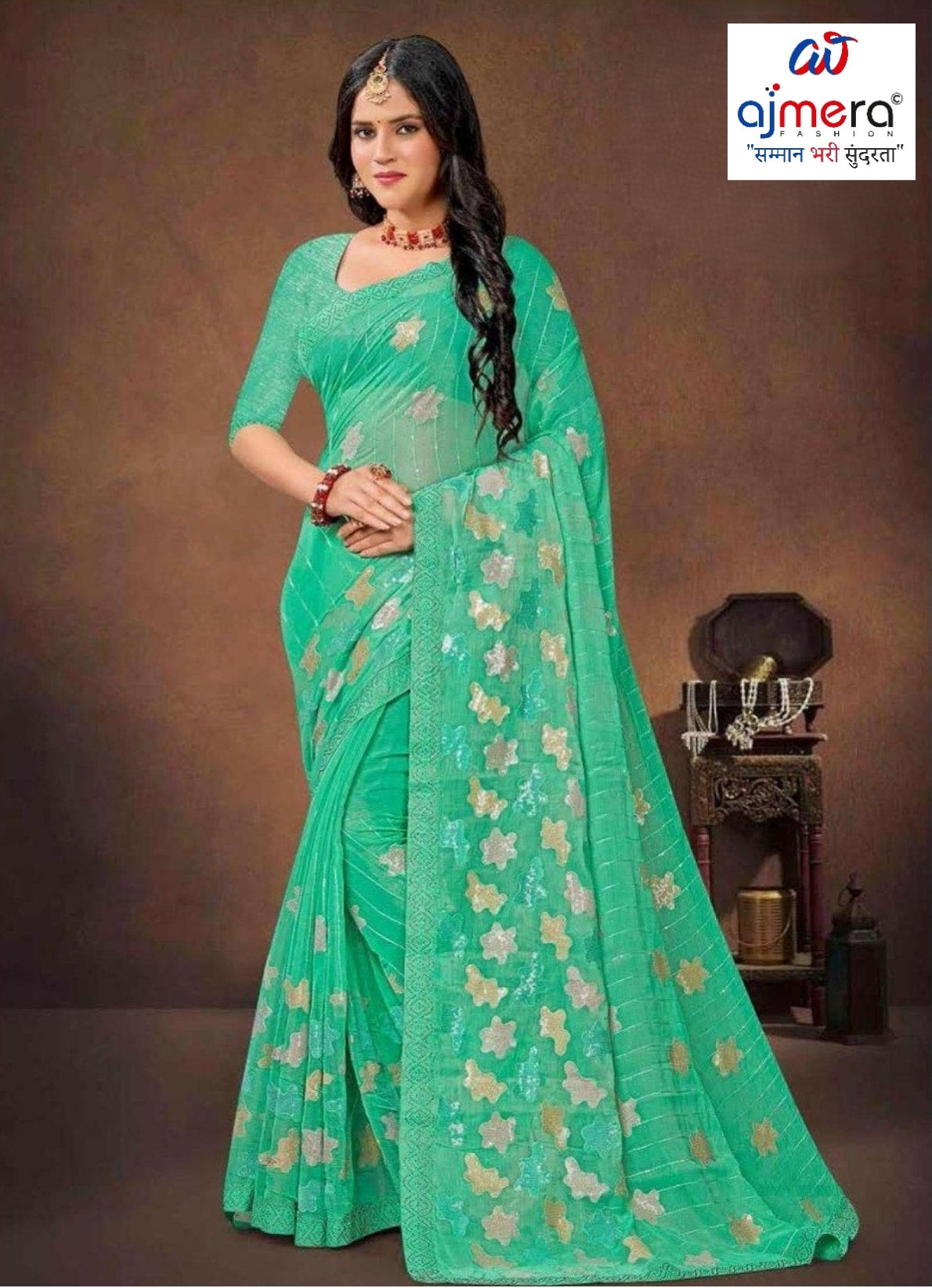 Synthetic Matching Saree with Blouse Piece for Premium Ethnic and Traditional Wear | VCR-NEXA