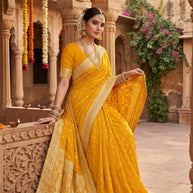 Dyed Saree with Blouse Piece for Premium Ethnic and Traditional Wear | VKM-CIVIC