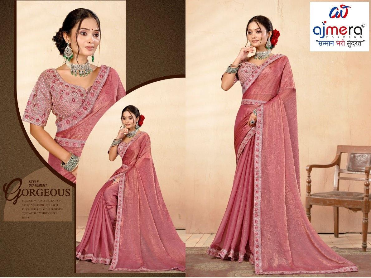 Party Wear Matching Saree with Blouse Piece for Premium Ethnic and Traditional Wear | KPS-MOTOROLA