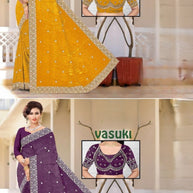 Dyed Saree with Blouse Piece for Premium Ethnic and Traditional Wear | MKM-VASUKI