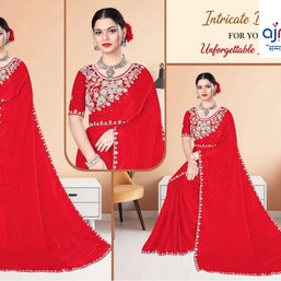 Embroidered Fancy Saree with Blouse Piece for Premium Ethnic and Traditional Wear | KPS-BABY JOHN