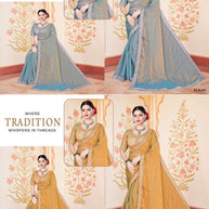 Ladies Matching Saree with Blouse Piece for Premium Ethnic and Traditional Wear | KPS-MARIGOLD