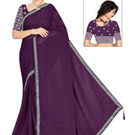 Party Wear Matching Saree with Blouse Piece for Premium Ethnic and Traditional Wear | SMM-8745