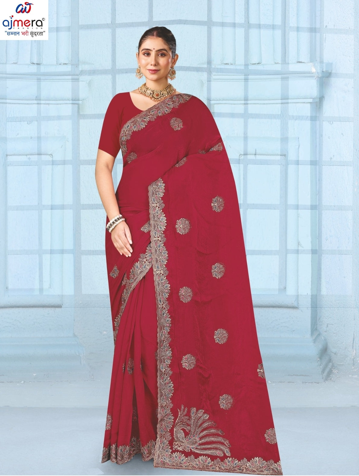 Synthetic Matching Saree with Blouse Piece for Premium Ethnic and Traditional Wear | MTE-GOLDEN FEATHER