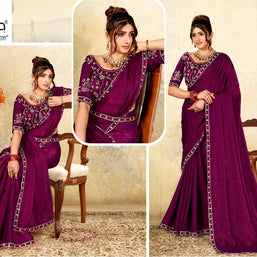Designer Matching Saree with Blouse Piece for Premium Ethnic and Traditional Wear | KPS-AARYA