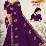 Fancy Saree with Blouse Piece for Premium Ethnic and Traditional Wear | VKM-CLOCK