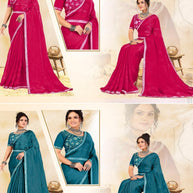 Party Wear Matching Saree with Blouse Piece for Premium Ethnic and Traditional Wear | KPS-GATHA