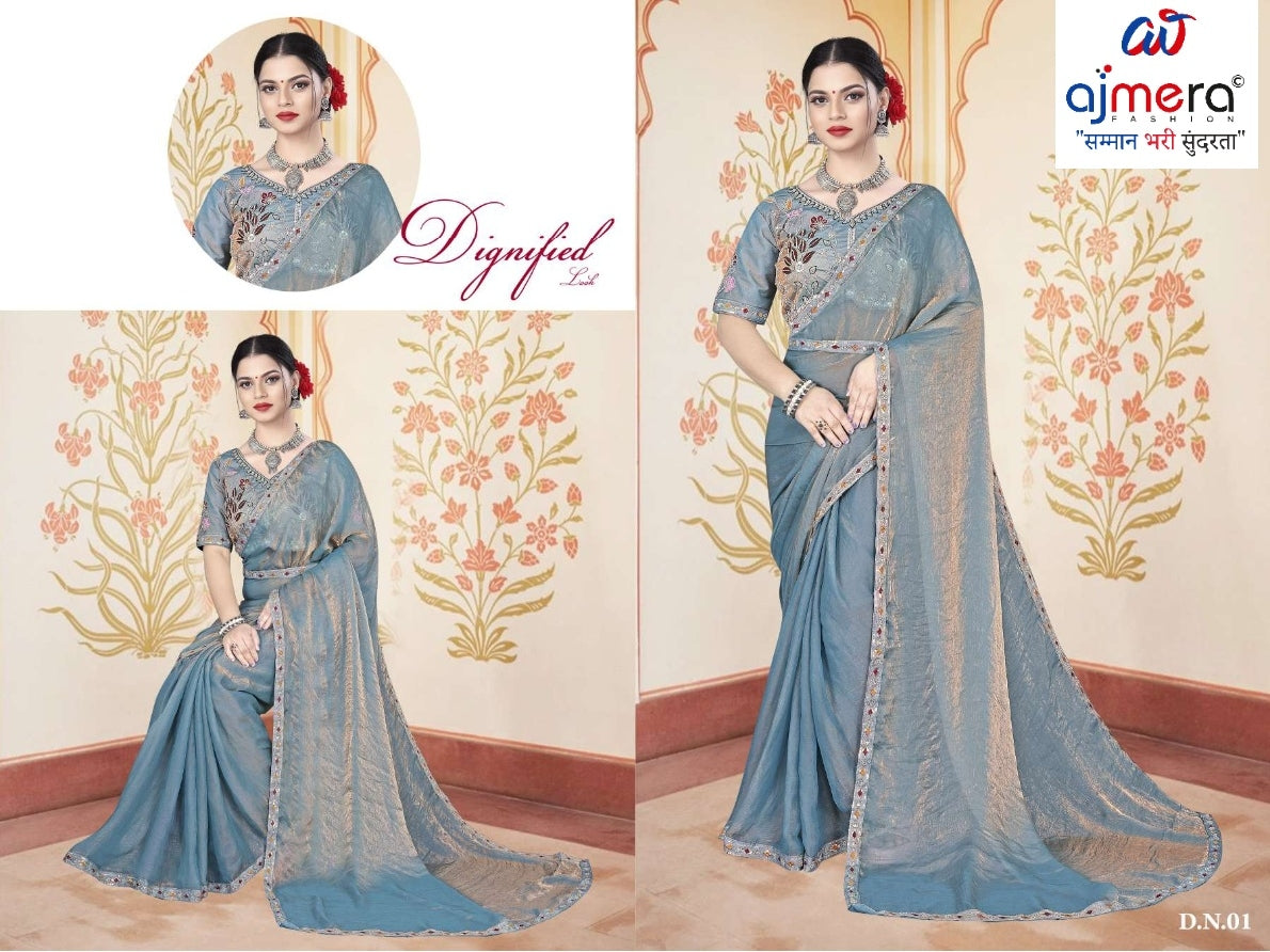 Dyed Fancy Matching Saree with Blouse Piece for Premium Ethnic and Traditional Wear | KPS-CARROT