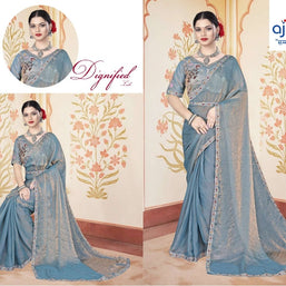 Dyed Fancy Matching Saree with Blouse Piece for Premium Ethnic and Traditional Wear | KPS-CARROT