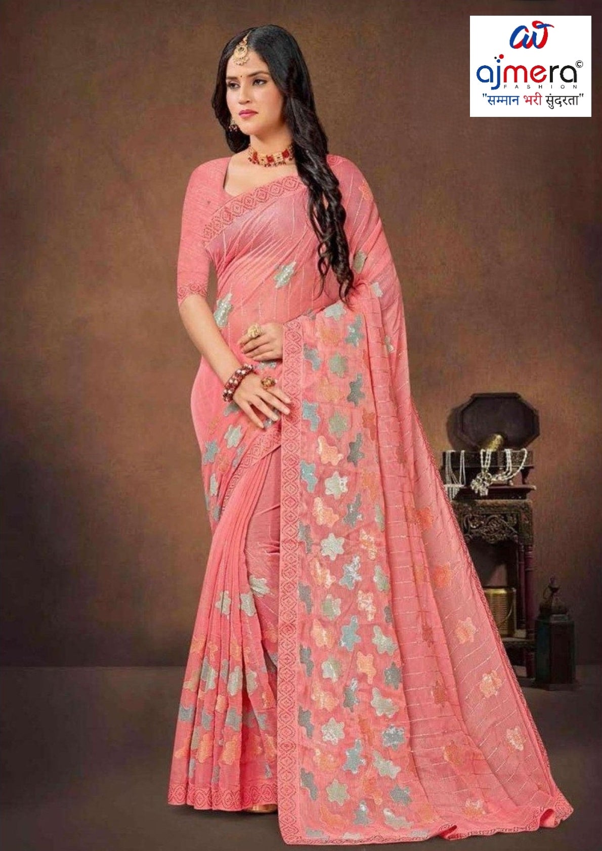 Synthetic Matching Saree with Blouse Piece for Premium Ethnic and Traditional Wear | VCR-NEXA