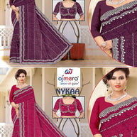 Dyed Fancy Matching Saree with Blouse Piece for Premium Ethnic and Traditional Wear | MKM-NYKAA