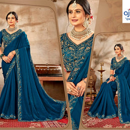 KPS-AMRUDLadies Matching Saree with Blouse Piece for Premium Ethnic and Traditional Wear | KPS-AMRUD