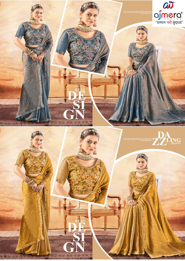 Printed Matching Saree with Blouse Piece for Premium Ethnic and Traditional Wear | KPS-FARZANA