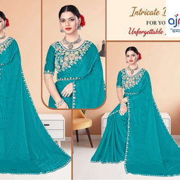 Embroidered Fancy Saree with Blouse Piece for Premium Ethnic and Traditional Wear | KPS-BABY JOHN