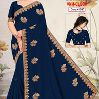 Fancy Saree with Blouse Piece for Premium Ethnic and Traditional Wear | VKM-CLOCK