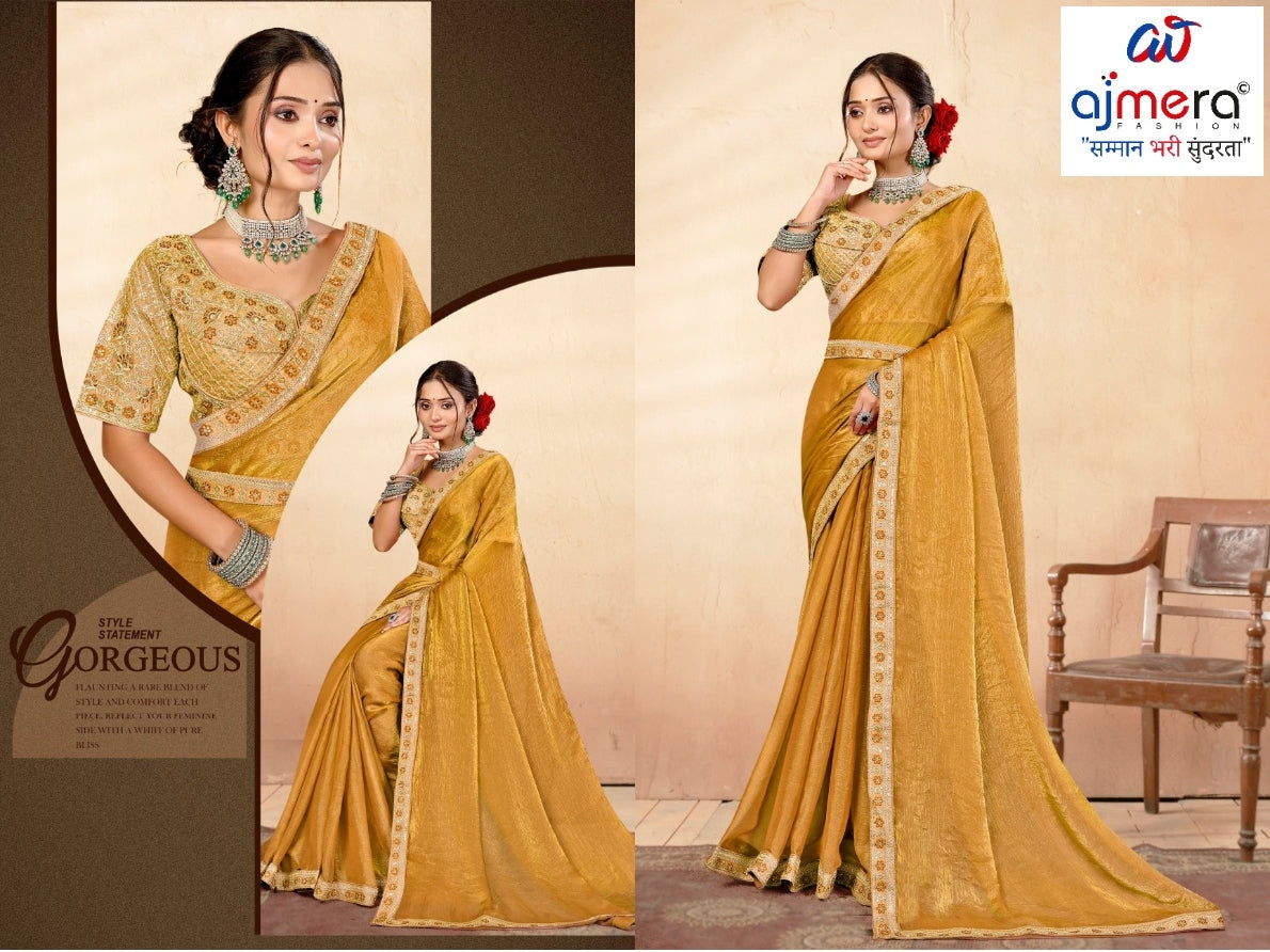Party Wear Matching Saree with Blouse Piece for Premium Ethnic and Traditional Wear | KPS-MOTOROLA