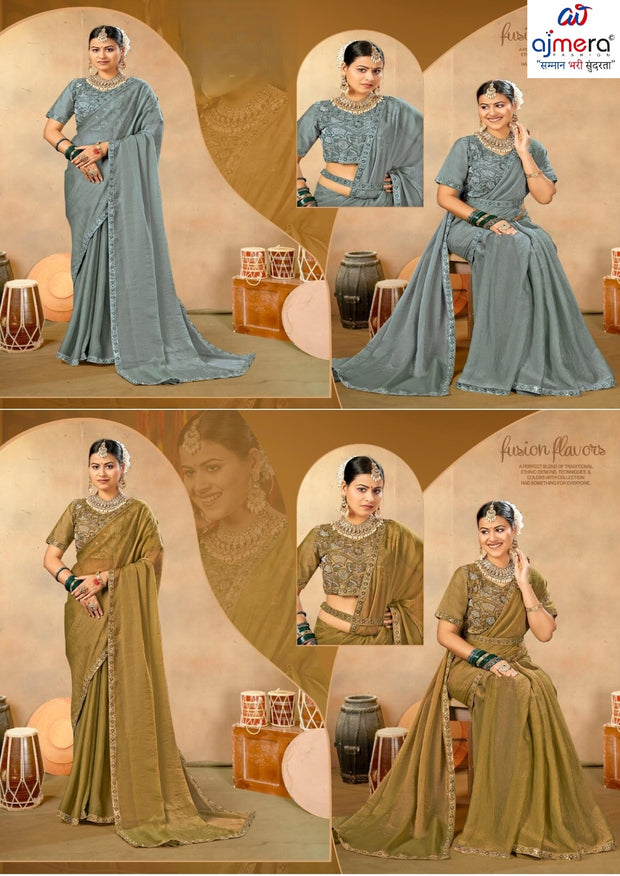 Designer Matching Saree with Blouse Piece for Premium Ethnic and Traditional Wear | KPS-MANGO