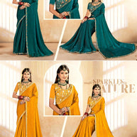 Party Wear Matching Saree with Blouse Piece for Premium Ethnic and Traditional Wear | KPS-BADAM