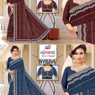Dyed Fancy Matching Saree with Blouse Piece for Premium Ethnic and Traditional Wear | MKM-NYKAA
