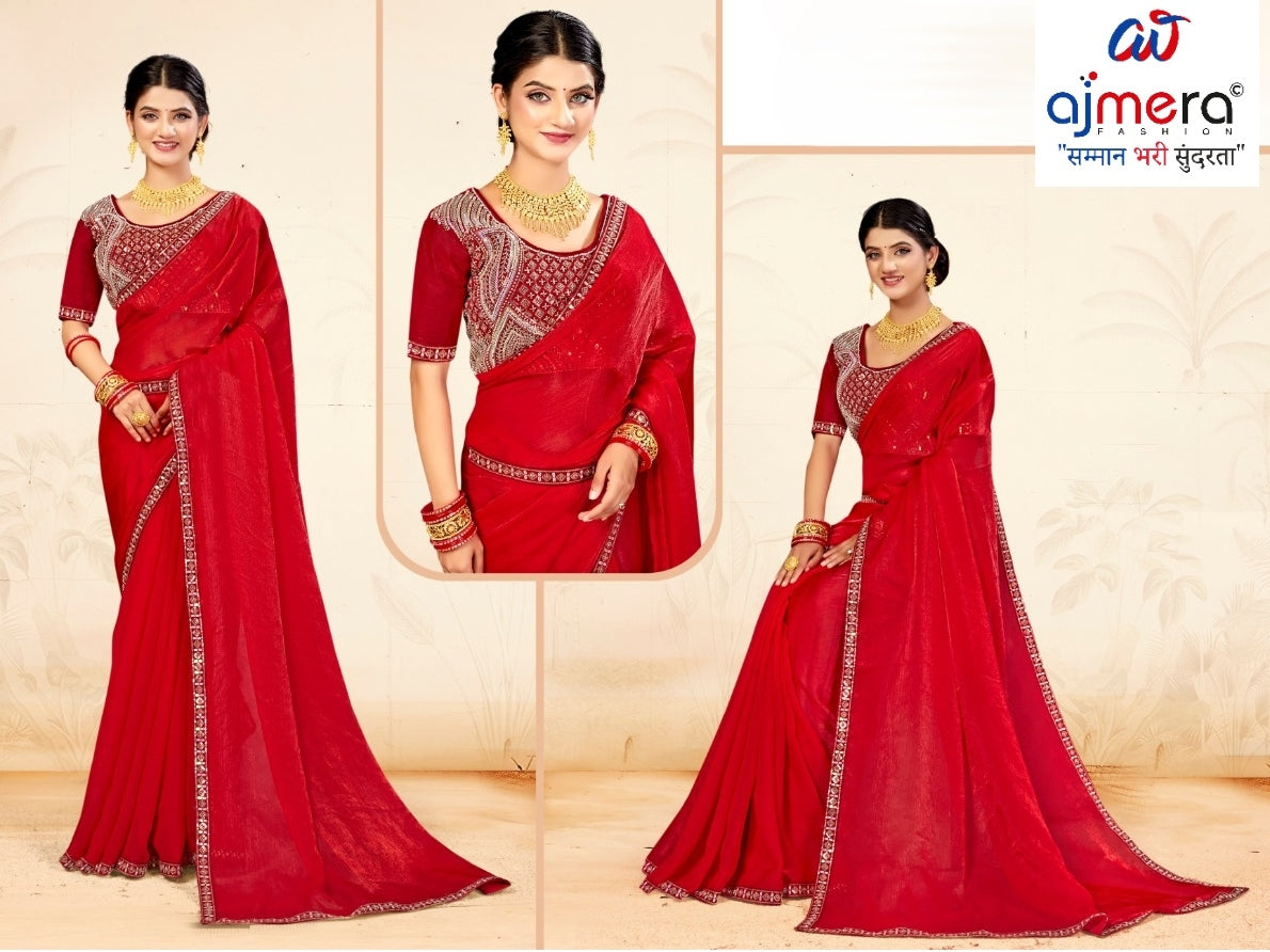 Ethnic Matching Saree with Blouse Piece for Premium Ethnic and Traditional Wear | KPS-JANVIKA