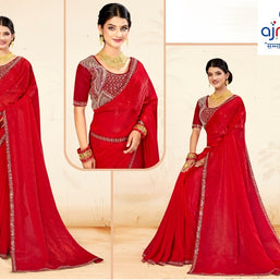 Ethnic Matching Saree with Blouse Piece for Premium Ethnic and Traditional Wear | KPS-JANVIKA