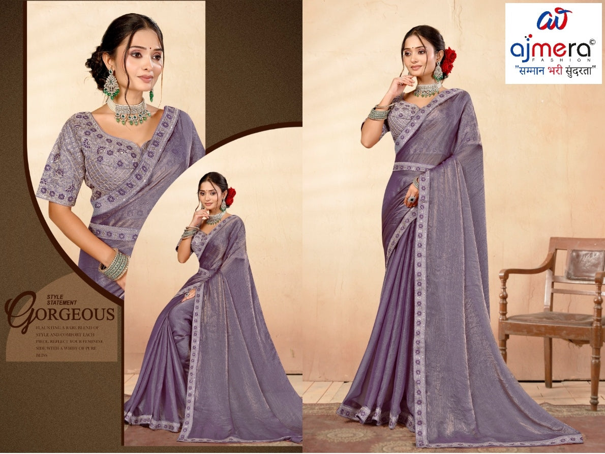 Party Wear Matching Saree with Blouse Piece for Premium Ethnic and Traditional Wear | KPS-MOTOROLA