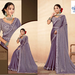 Party Wear Matching Saree with Blouse Piece for Premium Ethnic and Traditional Wear | KPS-MOTOROLA