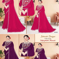 Fancy Matching Saree with Blouse Piece for Premium Ethnic and Traditional Wear | KPS-STRAWBERRY