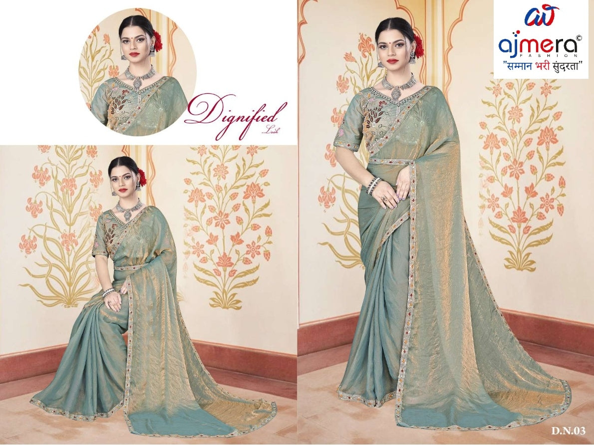 Dyed Fancy Matching Saree with Blouse Piece for Premium Ethnic and Traditional Wear | KPS-CARROT