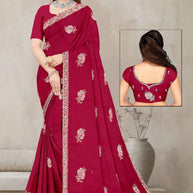 Dyed Saree with Blouse Piece for Premium Ethnic and Traditional Wear | RT-YAMINI
