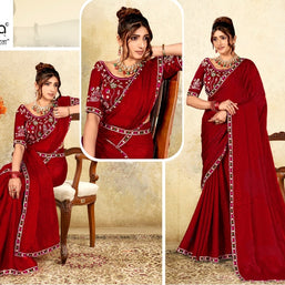 Designer Matching Saree with Blouse Piece for Premium Ethnic and Traditional Wear | KPS-AARYA