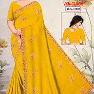 Fancy Saree with Blouse Piece for Premium Ethnic and Traditional Wear | VKM-CLOCK