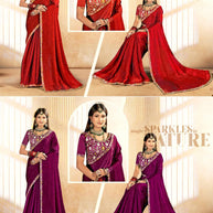 Party Wear Matching Saree with Blouse Piece for Premium Ethnic and Traditional Wear | KPS-BADAM