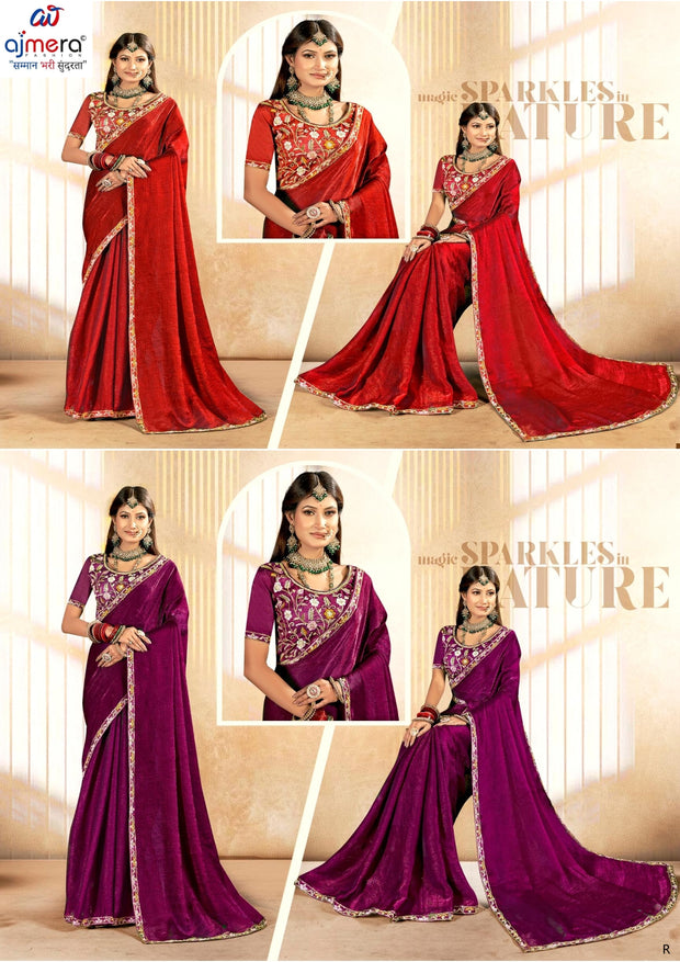 Party Wear Matching Saree with Blouse Piece for Premium Ethnic and Traditional Wear | KPS-BADAM