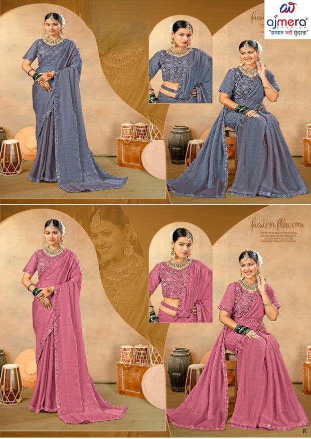 Designer Matching Saree with Blouse Piece for Premium Ethnic and Traditional Wear | KPS-MANGO