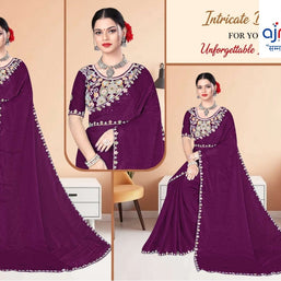 Embroidered Fancy Saree with Blouse Piece for Premium Ethnic and Traditional Wear | KPS-BABY JOHN